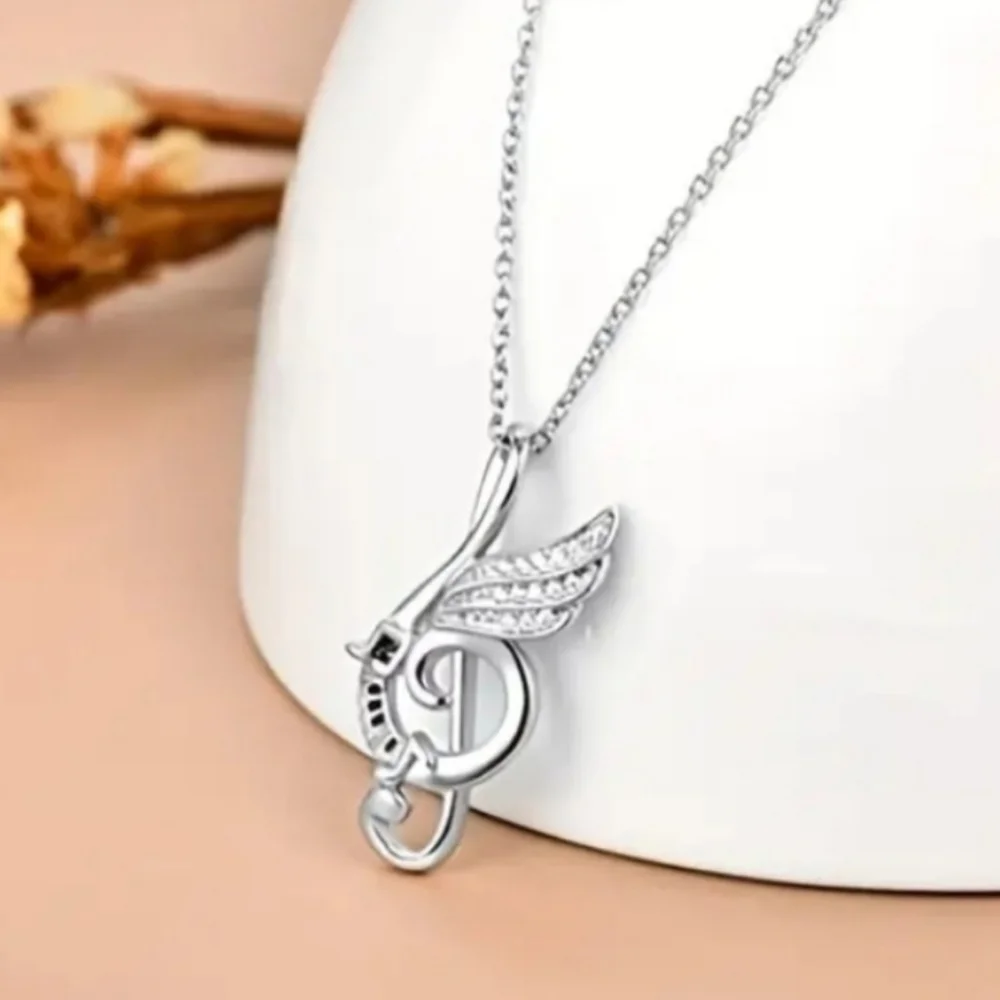 Music Note Silver Pendant Necklace